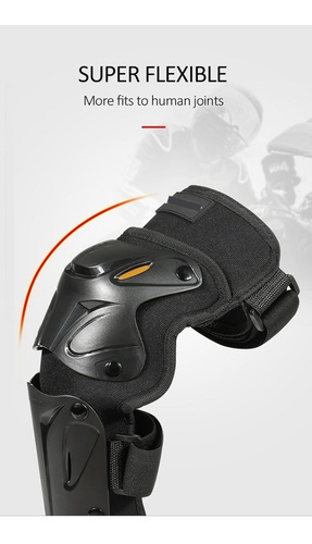 Imagen 3 de 10 de Kit Rodilleras Articuladas Protecciones Rodilla Motociclista