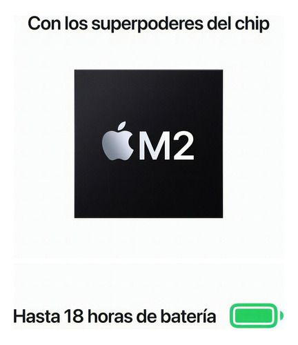 MacBook Air M2 2022 starlight 13.6", Apple M2  8GB de RAM 256GB SSD, Apple M2 10-Core GPU 2560x1664px macOS