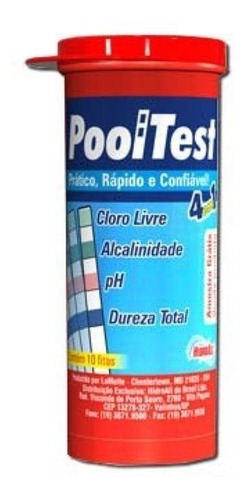 Imagem 1 de 2 de Fita Teste Pooltest 4 Em 1 - Hidroall - 50 Fitas