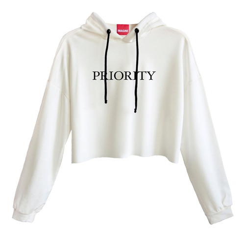 Cropped Hoodie Priority Imagine Sudadera Corta Ligera #805