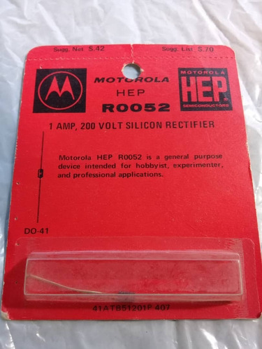 Diodo Rectificador Motorola Hep Roo50  1amp 200v