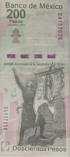 Billete Antiguo  1 Pieza De Billete De 200 Pesos