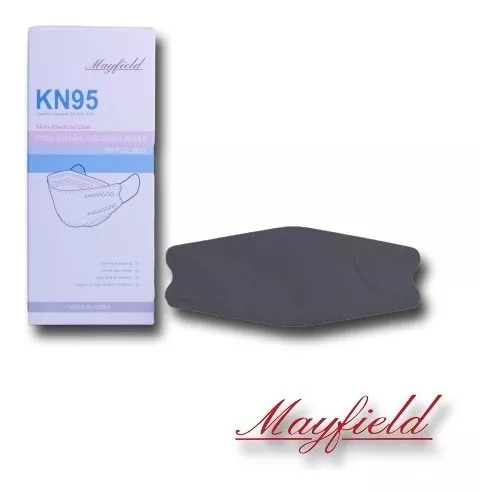 Cubrebocas Kn95 Fish Desechable Negro Mayfield /caja Master