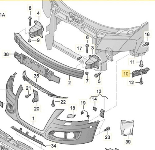 Imagen 5 de 10 de Guia Soporte Paragolpe Izq. Audi A3 2008 2013 Bapmic