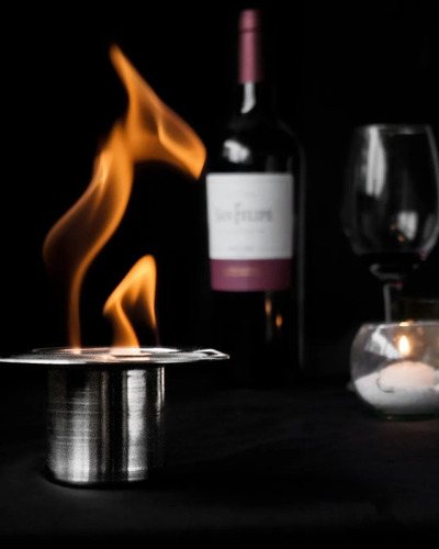 Fogonero De Mesa Quemador Bioetanol Alcohol Acero Inoxidable