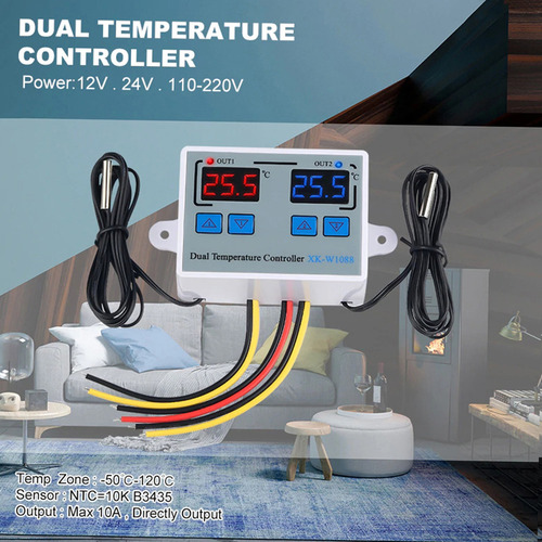 Controle De Temperatura Digital Duplo Xk-w1088 Ac110-220v, P