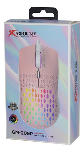 Mouse Gamer Rosa Con Luces Rgb Xtrike Me Gm-209p Original Rt