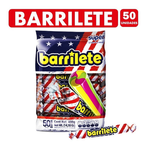 Dulces Masticables Barriletes -bolsa De 50 Unidades, 8gr C/u