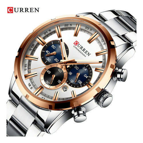 Relojes Hombre Curren Deportivos 8355 Pb Acero Caja Color de la malla Plateado