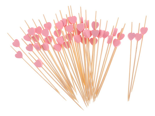200pcs Creative Heart Shape Sandwich Toothpicks Bamboo Fruit