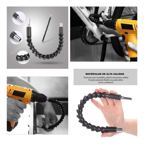 Taladro Atornillador 12v + Set Extensor Flex Puntas Dados