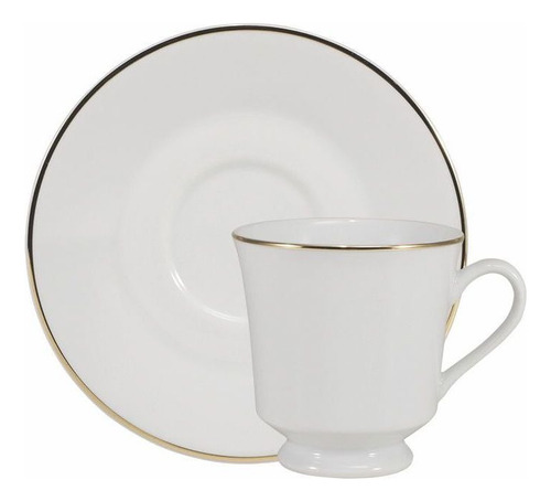 Aparelho De Jantar 42 Peças Itamaraty Ouro Schmidt Cor Branco