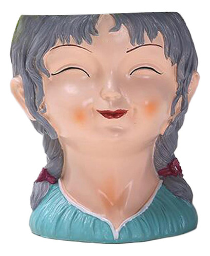 Figura De Maceta Con Forma De Cara Bonita Para El Hogar [u]