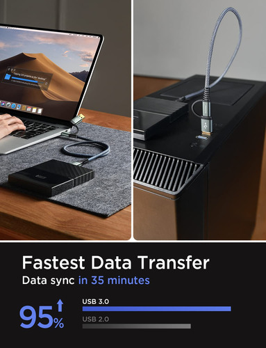 Cable De Disco Duro Ainope De 10 Gbps Usb-c A Micro B De 0,5