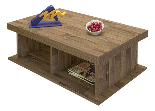 Mesa Ratona Funcional Con Ruedas Color Madera Rustico