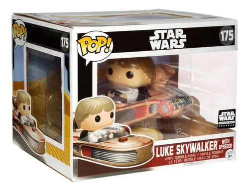 Boneco Funko Pop Luke Skywalker With Speeder 175 Star Wars