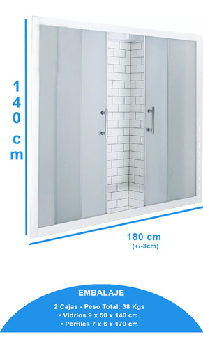 Mampara Sobre Bañera 4 Hojas B/esf. De 180 Madagascar Gorena