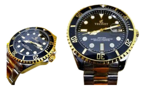 Relogio Masculino Barato Original Serie Ouro Luxo Apr D'água Prateado E Dourado Misto Dourado Preto