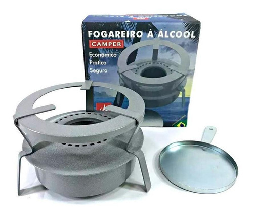 Fogareiro A Álcool Fogão Camping Portátil Espiriteira Pesca