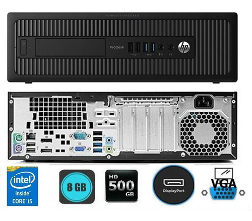 Cpu + Monitor Hp Prodesk Core I5 8gb 500gb 20 Pol - Promoção