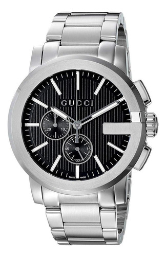 Reloj Gucci Ya101204 de acero inoxidable con zafiro negro para hombre