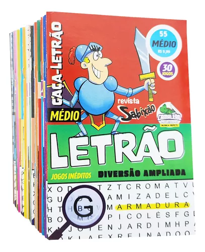 Caça Palavras: Portuguese Puzzle Game – Letras Grandes, Livro com 80 Jogos  & + de 1300 palavras, Grande Formato 21 x 29,7 cm