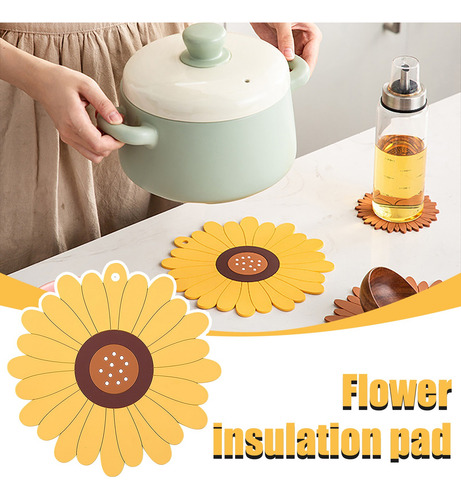 Mantel Individual Con Forma De Girasol, Almohadilla De Aisla