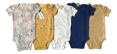 Mamelucos Bodys Carters Manga Corta Niña 9 Meses Pack X 5 