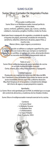 Imagen 8 de 9 de Sumo Slicer Cortador De Vegetales Frutas De Tv