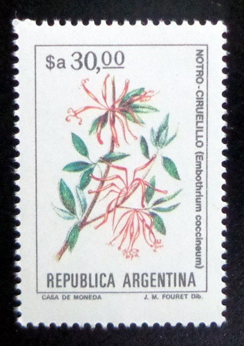 Argentina Flores, Sello Gj 2112 $a 30 Fósforo 85 Mint L9807