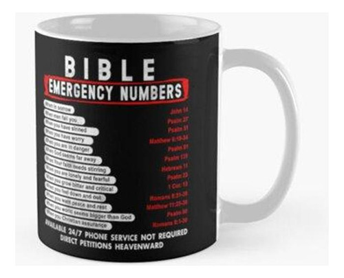 Taza X4 Números De Emergencia De La Biblia - Camisetas Diver