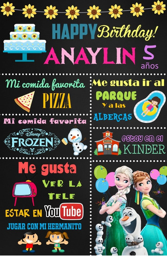 Pizarra Poster Frozen 2 Editable