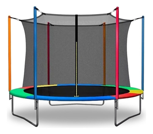 Cama Elastica Melfit 3 Mts Trampolin Red Protectora Chicos Color MT3050 Multicolor Color de la lona de salto Negro Color del cobertor de resortes Multicolor