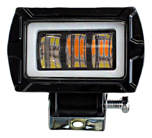 Par Faro 3 Lupa Auxiliar Automotriz Bicolor Con Aro Led Cob
