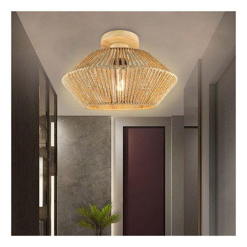 Lámpara De Techo De Mimbre De Ratán, Lámpara Decorativa