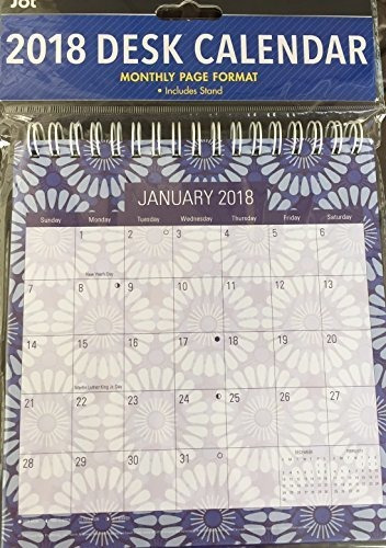 Calendario De Escritorio Jot 2018 Formato De Página Mensual