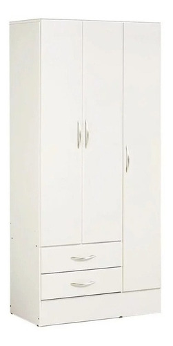 Placard 3 Puertas 2 Cajones 0,90mts Blanco
