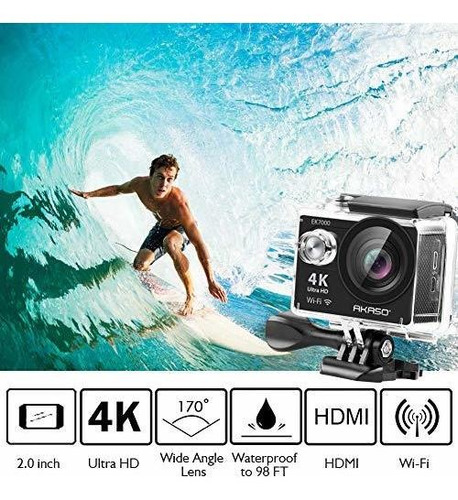 Imagen 2 de 6 de Akaso Ek7000 4k Wifi Cámara De Acción Deportiva Ultra Hd Wat