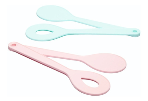 Imagen 1 de 5 de Set Cucharas Para Ensalada Color Pastel Glam Bipo
