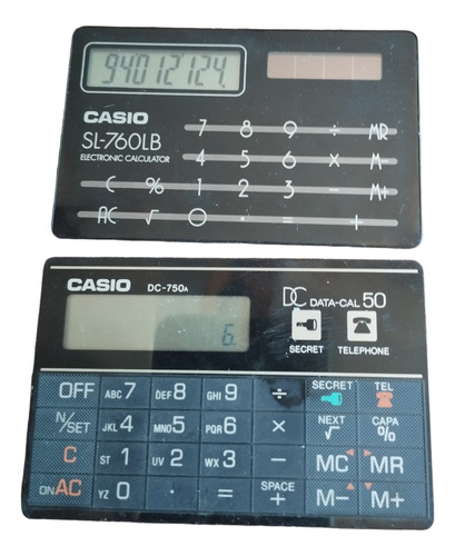 2 Calculadoras Casio Vintage Clasicas Dc750 Sl760lb