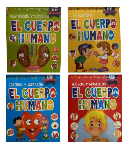 Colección De Libros Pop Up El Cuerpo Humano - 4 Tomos