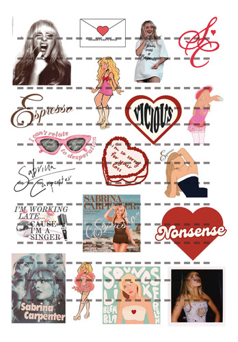Imprimible Digital Sabrina Carpenter Ideal Para Stickers