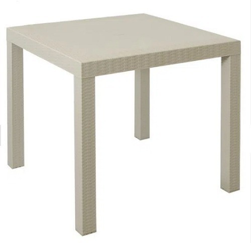 Mesa Cuadrada Ratan Plastica Blanca Alfa Hogar Mcr03 C. Xavi