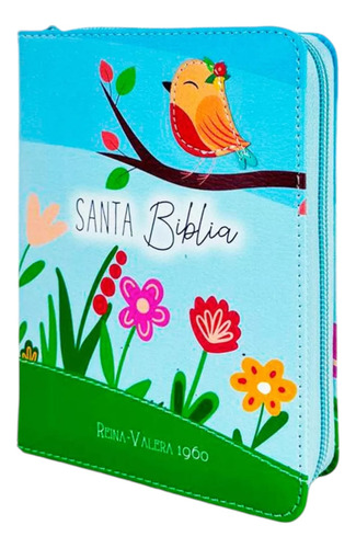 Biblia Reina Valera 1960 Bolsillo Azul/ Verde Pájaro