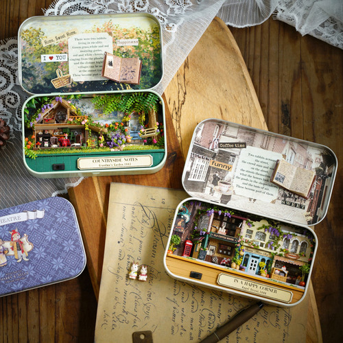 Caja De Rompecabezas Con Forma De Casa De Muñecas En Miniatu