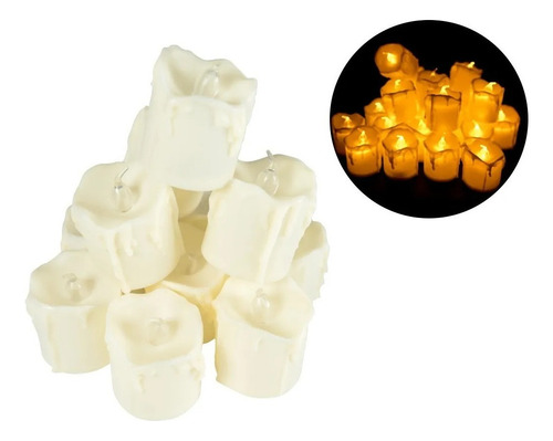 24 Velas Led Ambar Parpadeantes Para Decorar Fiestas Boda