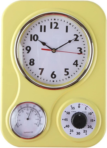 Reloj De Pared, Hogar De Lily, Cocina, Antiguo, Amarillo [u]