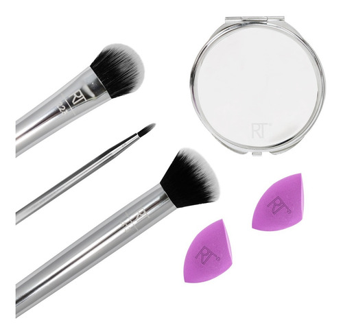 Set De Brochas Para Ojos Esponjas Espejo Real Techniques 6pz Gris