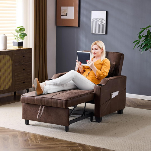 Sofa Cama Reclinable 3 En 1 Ajustable Puertos Usb Vingli