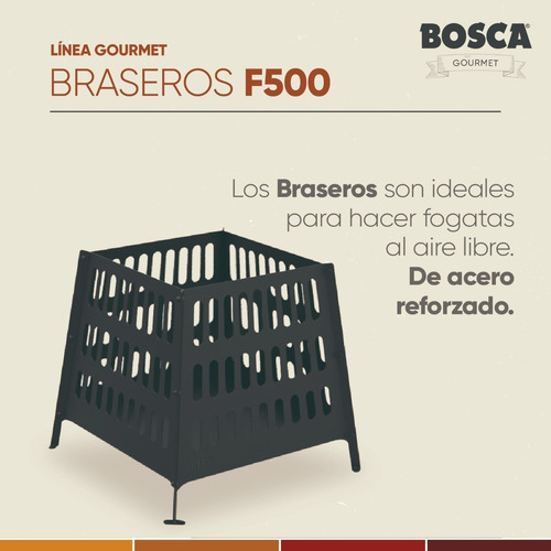 Fogonero Brasero Firepit 500 Bosca Armable Cuadrado Parrilla